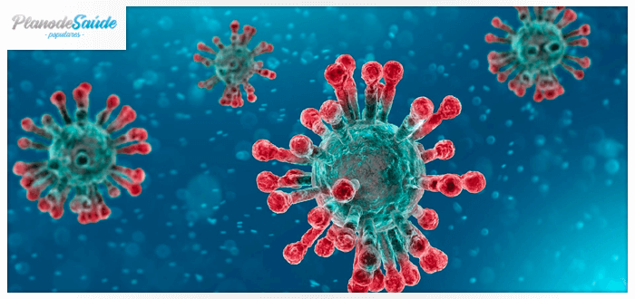 reprodução tridimensional do coronavírus no ar